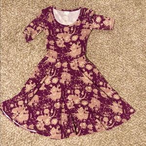 Purple and Cream Swing Dress